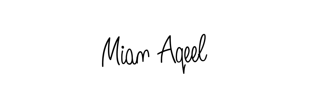 The best way (Angelique-Rose-font-FFP) to make a short signature is to pick only two or three words in your name. The name Mian Aqeel include a total of six letters. For converting this name. Mian Aqeel signature style 5 images and pictures png