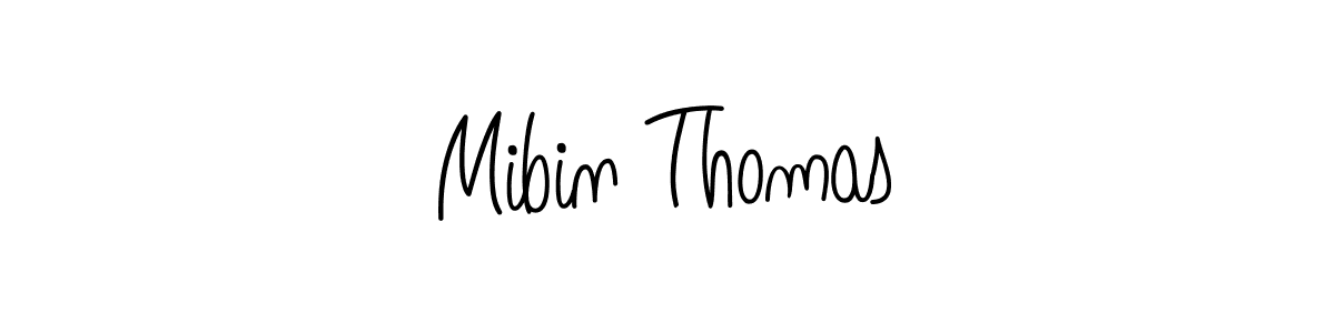 How to make Mibin Thomas name signature. Use Angelique-Rose-font-FFP style for creating short signs online. This is the latest handwritten sign. Mibin Thomas signature style 5 images and pictures png