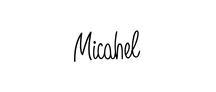 The best way (Angelique-Rose-font-FFP) to make a short signature is to pick only two or three words in your name. The name Micahel include a total of six letters. For converting this name. Micahel signature style 5 images and pictures png