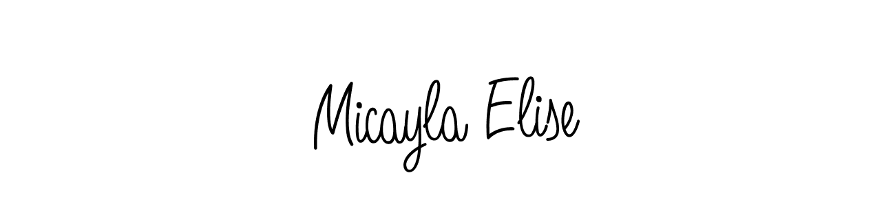 The best way (Angelique-Rose-font-FFP) to make a short signature is to pick only two or three words in your name. The name Micayla Elise include a total of six letters. For converting this name. Micayla Elise signature style 5 images and pictures png
