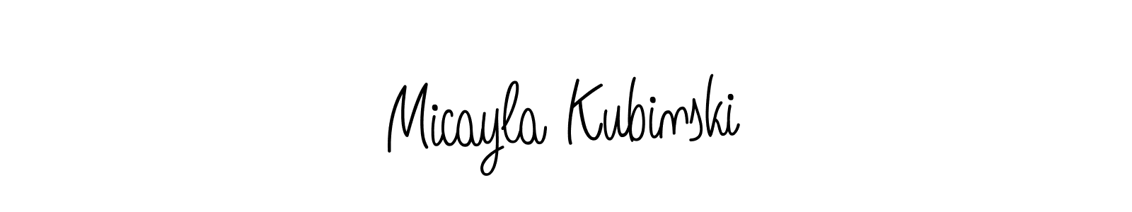 Angelique-Rose-font-FFP is a professional signature style that is perfect for those who want to add a touch of class to their signature. It is also a great choice for those who want to make their signature more unique. Get Micayla Kubinski name to fancy signature for free. Micayla Kubinski signature style 5 images and pictures png