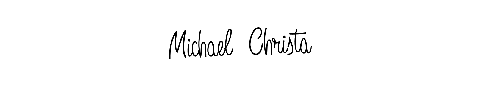 You should practise on your own different ways (Angelique-Rose-font-FFP) to write your name (Michael  Christa) in signature. don't let someone else do it for you. Michael  Christa signature style 5 images and pictures png
