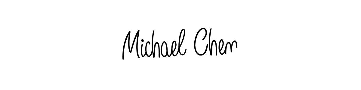 The best way (Angelique-Rose-font-FFP) to make a short signature is to pick only two or three words in your name. The name Michael Chen include a total of six letters. For converting this name. Michael Chen signature style 5 images and pictures png