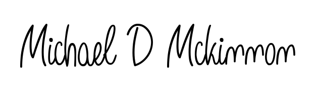 The Angelique-Rose-font-FFP handwriting style adds charm and authenticity to name Michael D Mckinnon. A wonderful choice for personal thank-you notes. Michael D Mckinnon signature style 5 images and pictures png