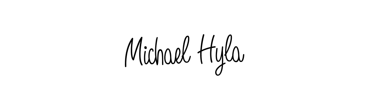 The best way (Angelique-Rose-font-FFP) to make a short signature is to pick only two or three words in your name. The name Michael Hyla include a total of six letters. For converting this name. Michael Hyla signature style 5 images and pictures png