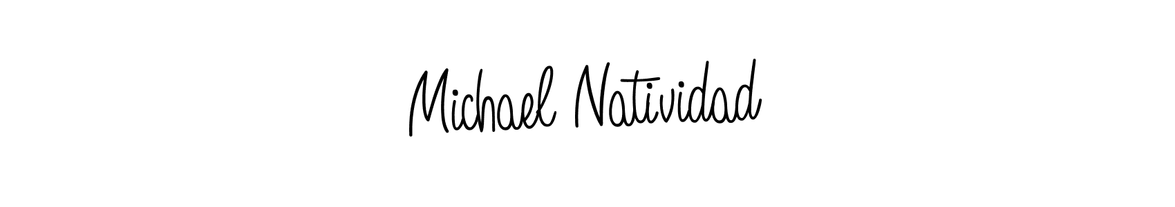 Use a signature maker to create a handwritten signature online. With this signature software, you can design (Angelique-Rose-font-FFP) your own signature for name Michael Natividad. Michael Natividad signature style 5 images and pictures png