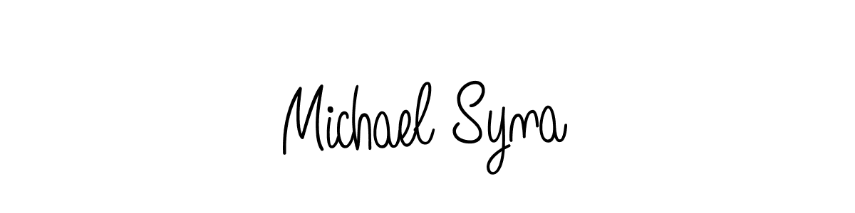Make a beautiful signature design for name Michael Syna. With this signature (Angelique-Rose-font-FFP) style, you can create a handwritten signature for free. Michael Syna signature style 5 images and pictures png