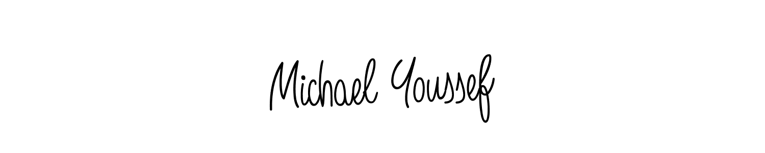 You should practise on your own different ways (Angelique-Rose-font-FFP) to write your name (Michael Youssef) in signature. don't let someone else do it for you. Michael Youssef signature style 5 images and pictures png