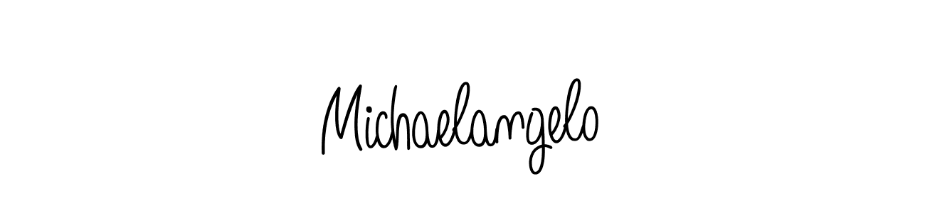 Make a beautiful signature design for name Michaelangelo. With this signature (Angelique-Rose-font-FFP) style, you can create a handwritten signature for free. Michaelangelo signature style 5 images and pictures png