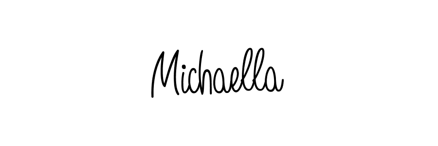 Use a signature maker to create a handwritten signature online. With this signature software, you can design (Angelique-Rose-font-FFP) your own signature for name Michaella. Michaella signature style 5 images and pictures png