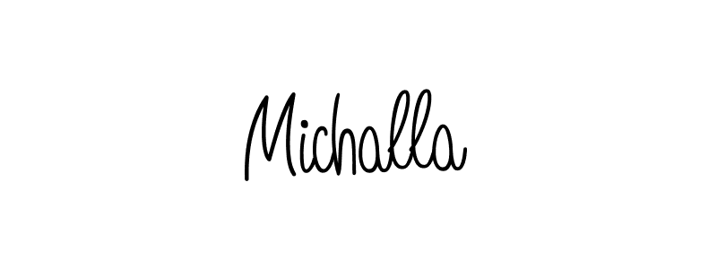 Create a beautiful signature design for name Michalla. With this signature (Angelique-Rose-font-FFP) fonts, you can make a handwritten signature for free. Michalla signature style 5 images and pictures png