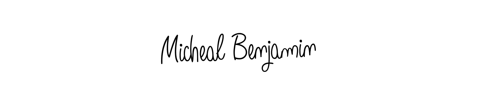 The best way (Angelique-Rose-font-FFP) to make a short signature is to pick only two or three words in your name. The name Micheal Benjamin include a total of six letters. For converting this name. Micheal Benjamin signature style 5 images and pictures png