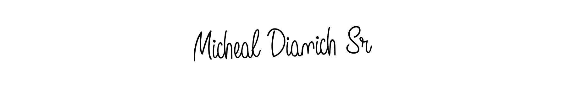Micheal Dianich Sr stylish signature style. Best Handwritten Sign (Angelique-Rose-font-FFP) for my name. Handwritten Signature Collection Ideas for my name Micheal Dianich Sr. Micheal Dianich Sr signature style 5 images and pictures png