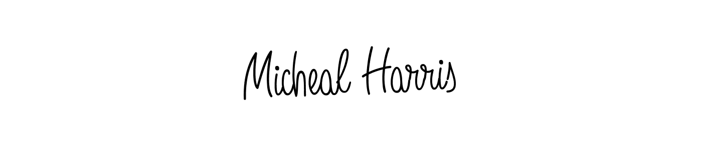 The best way (Angelique-Rose-font-FFP) to make a short signature is to pick only two or three words in your name. The name Micheal Harris include a total of six letters. For converting this name. Micheal Harris signature style 5 images and pictures png