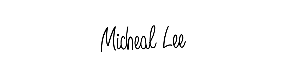 The best way (Angelique-Rose-font-FFP) to make a short signature is to pick only two or three words in your name. The name Micheal Lee include a total of six letters. For converting this name. Micheal Lee signature style 5 images and pictures png