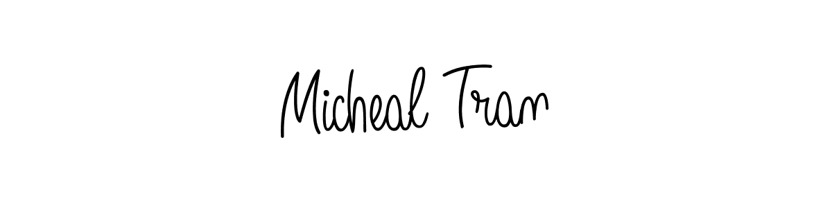 The best way (Angelique-Rose-font-FFP) to make a short signature is to pick only two or three words in your name. The name Micheal Tran include a total of six letters. For converting this name. Micheal Tran signature style 5 images and pictures png