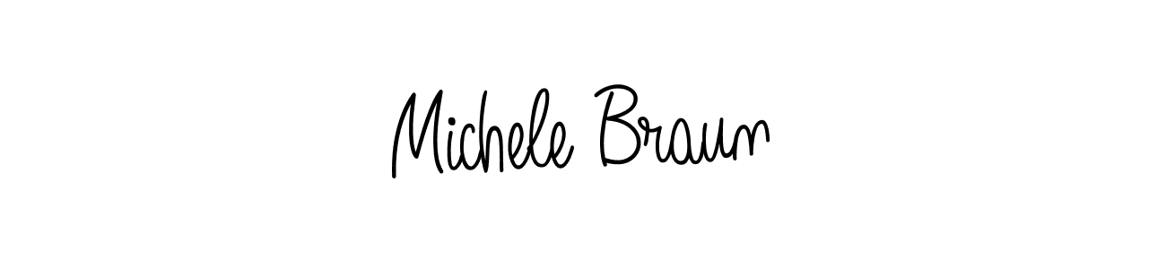 The best way (Angelique-Rose-font-FFP) to make a short signature is to pick only two or three words in your name. The name Michele Braun include a total of six letters. For converting this name. Michele Braun signature style 5 images and pictures png