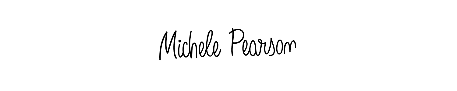 You should practise on your own different ways (Angelique-Rose-font-FFP) to write your name (Michele Pearson) in signature. don't let someone else do it for you. Michele Pearson signature style 5 images and pictures png