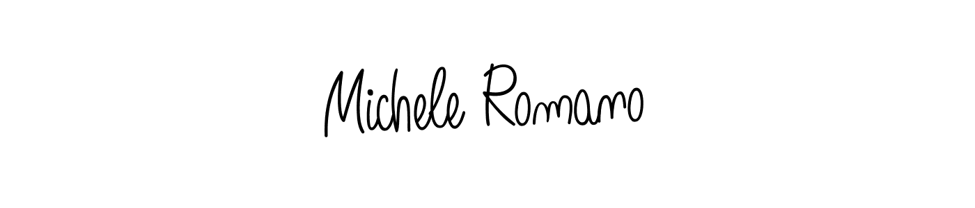 You should practise on your own different ways (Angelique-Rose-font-FFP) to write your name (Michele Romano) in signature. don't let someone else do it for you. Michele Romano signature style 5 images and pictures png