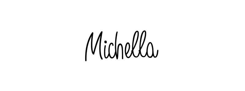 Design your own signature with our free online signature maker. With this signature software, you can create a handwritten (Angelique-Rose-font-FFP) signature for name Michella. Michella signature style 5 images and pictures png