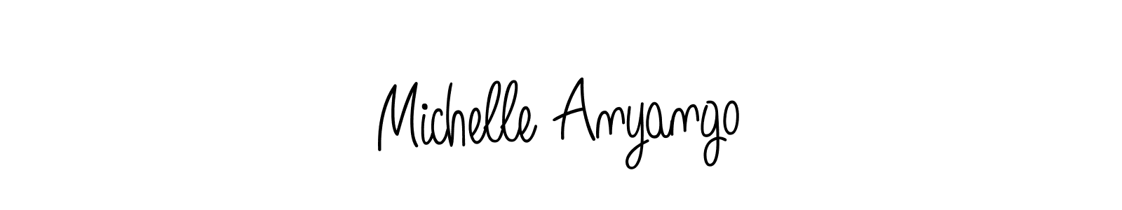 Use a signature maker to create a handwritten signature online. With this signature software, you can design (Angelique-Rose-font-FFP) your own signature for name Michelle Anyango. Michelle Anyango signature style 5 images and pictures png