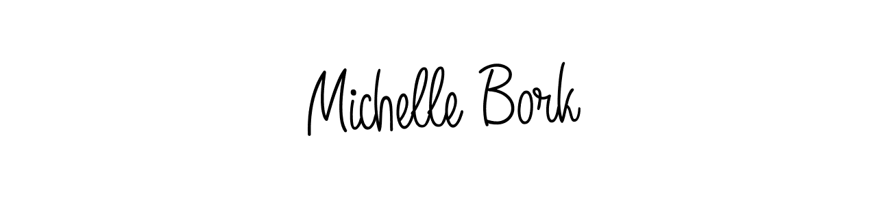 How to make Michelle Bork name signature. Use Angelique-Rose-font-FFP style for creating short signs online. This is the latest handwritten sign. Michelle Bork signature style 5 images and pictures png