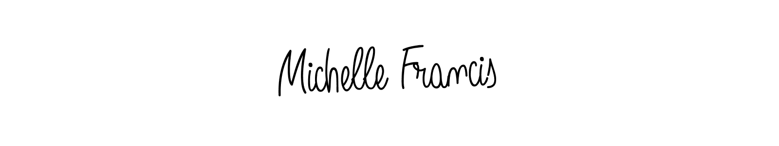 You should practise on your own different ways (Angelique-Rose-font-FFP) to write your name (Michelle Francis) in signature. don't let someone else do it for you. Michelle Francis signature style 5 images and pictures png