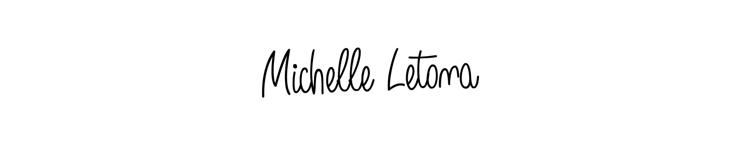 How to make Michelle Letona name signature. Use Angelique-Rose-font-FFP style for creating short signs online. This is the latest handwritten sign. Michelle Letona signature style 5 images and pictures png