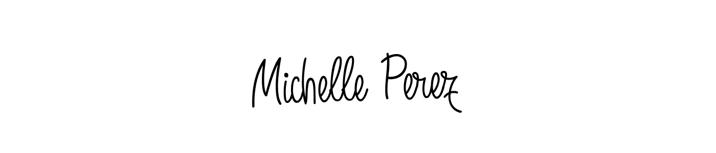 The best way (Angelique-Rose-font-FFP) to make a short signature is to pick only two or three words in your name. The name Michelle Perez include a total of six letters. For converting this name. Michelle Perez signature style 5 images and pictures png
