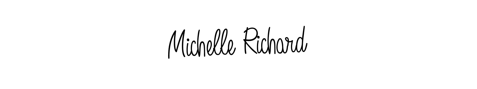 Use a signature maker to create a handwritten signature online. With this signature software, you can design (Angelique-Rose-font-FFP) your own signature for name Michelle Richard. Michelle Richard signature style 5 images and pictures png