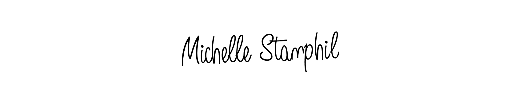 How to make Michelle Stanphil name signature. Use Angelique-Rose-font-FFP style for creating short signs online. This is the latest handwritten sign. Michelle Stanphil signature style 5 images and pictures png
