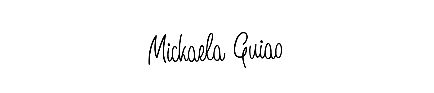 if you are searching for the best signature style for your name Mickaela Guiao. so please give up your signature search. here we have designed multiple signature styles  using Angelique-Rose-font-FFP. Mickaela Guiao signature style 5 images and pictures png