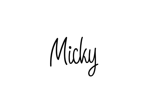 How to make Micky name signature. Use Angelique-Rose-font-FFP style for creating short signs online. This is the latest handwritten sign. Micky signature style 5 images and pictures png