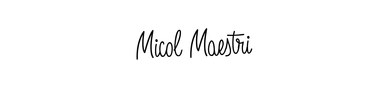 Use a signature maker to create a handwritten signature online. With this signature software, you can design (Angelique-Rose-font-FFP) your own signature for name Micol Maestri. Micol Maestri signature style 5 images and pictures png