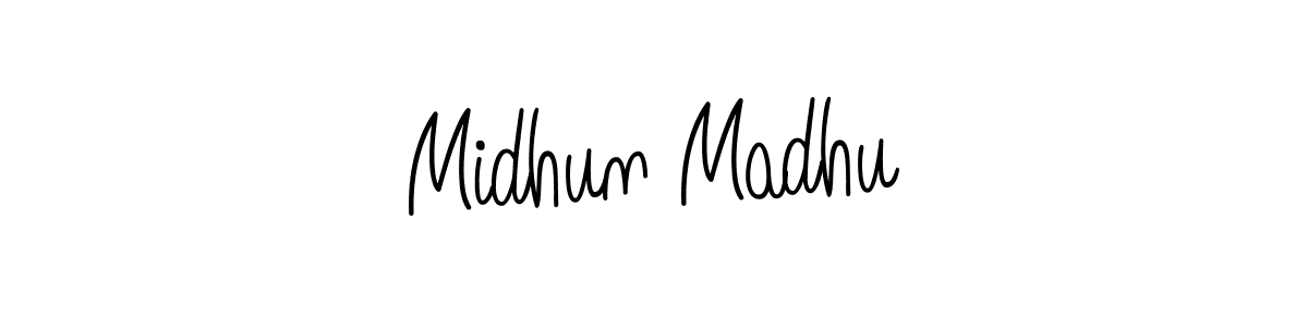 Use a signature maker to create a handwritten signature online. With this signature software, you can design (Angelique-Rose-font-FFP) your own signature for name Midhun Madhu. Midhun Madhu signature style 5 images and pictures png