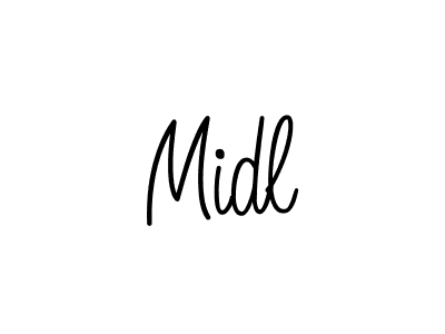 Make a beautiful signature design for name Midl. With this signature (Angelique-Rose-font-FFP) style, you can create a handwritten signature for free. Midl signature style 5 images and pictures png