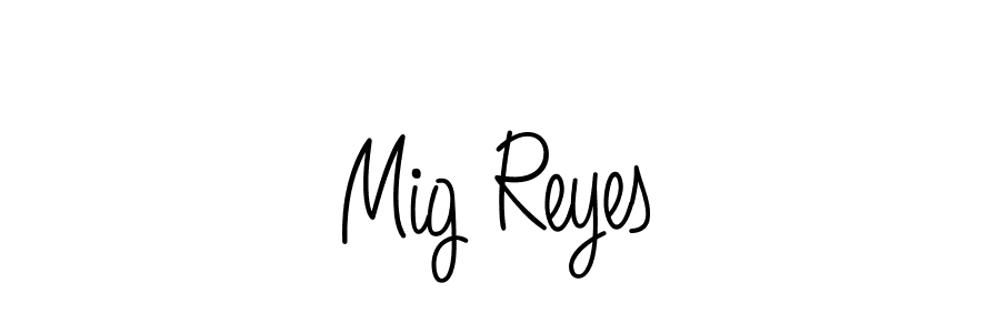 Mig Reyes stylish signature style. Best Handwritten Sign (Angelique-Rose-font-FFP) for my name. Handwritten Signature Collection Ideas for my name Mig Reyes. Mig Reyes signature style 5 images and pictures png