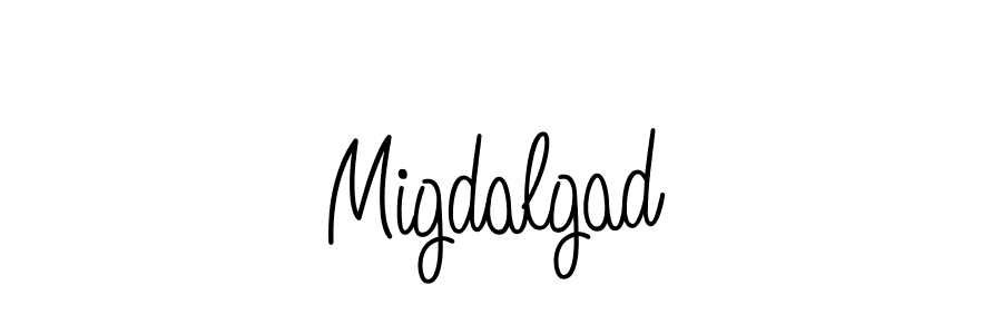 You should practise on your own different ways (Angelique-Rose-font-FFP) to write your name (Migdalgad) in signature. don't let someone else do it for you. Migdalgad signature style 5 images and pictures png