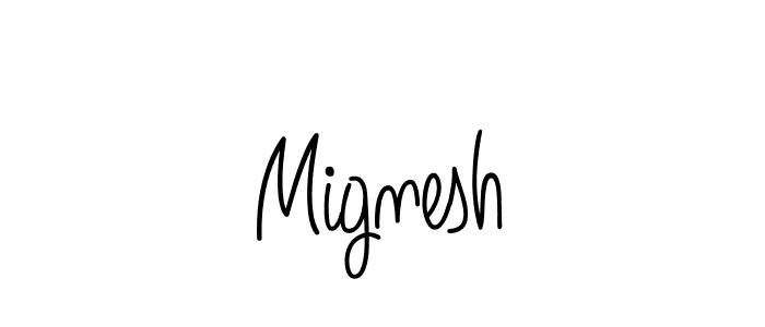 Design your own signature with our free online signature maker. With this signature software, you can create a handwritten (Angelique-Rose-font-FFP) signature for name Mignesh. Mignesh signature style 5 images and pictures png