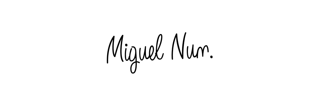 Make a beautiful signature design for name Miguel Nun.. With this signature (Angelique-Rose-font-FFP) style, you can create a handwritten signature for free. Miguel Nun. signature style 5 images and pictures png