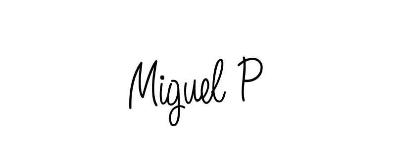 Also we have Miguel P name is the best signature style. Create professional handwritten signature collection using Angelique-Rose-font-FFP autograph style. Miguel P signature style 5 images and pictures png