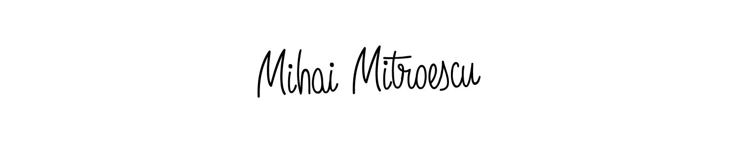 You should practise on your own different ways (Angelique-Rose-font-FFP) to write your name (Mihai Mitroescu) in signature. don't let someone else do it for you. Mihai Mitroescu signature style 5 images and pictures png