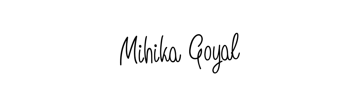 Make a beautiful signature design for name Mihika Goyal. With this signature (Angelique-Rose-font-FFP) style, you can create a handwritten signature for free. Mihika Goyal signature style 5 images and pictures png