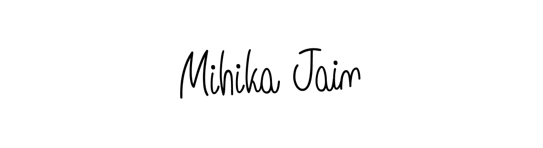 How to make Mihika Jain name signature. Use Angelique-Rose-font-FFP style for creating short signs online. This is the latest handwritten sign. Mihika Jain signature style 5 images and pictures png