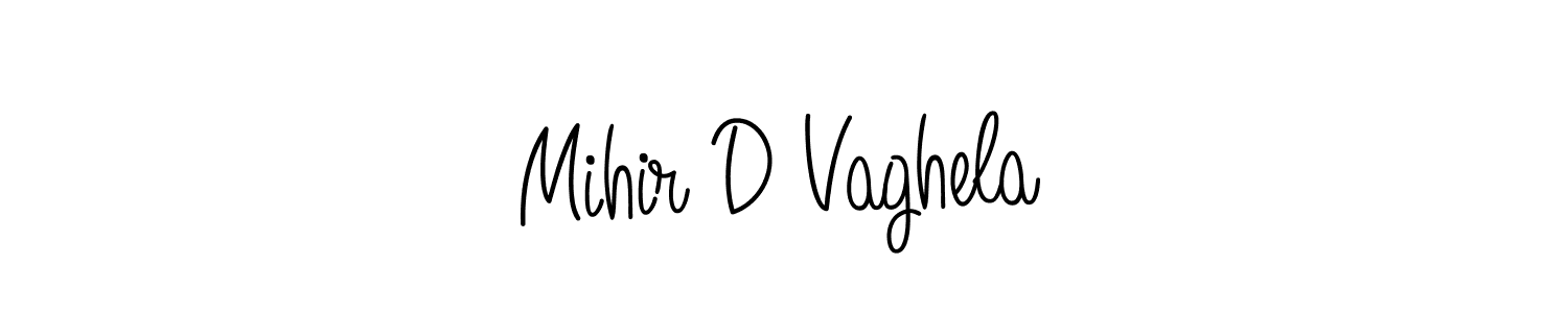 Create a beautiful signature design for name Mihir D Vaghela. With this signature (Angelique-Rose-font-FFP) fonts, you can make a handwritten signature for free. Mihir D Vaghela signature style 5 images and pictures png