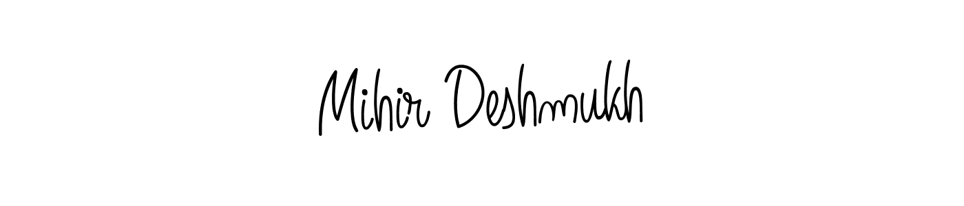 The best way (Angelique-Rose-font-FFP) to make a short signature is to pick only two or three words in your name. The name Mihir Deshmukh include a total of six letters. For converting this name. Mihir Deshmukh signature style 5 images and pictures png