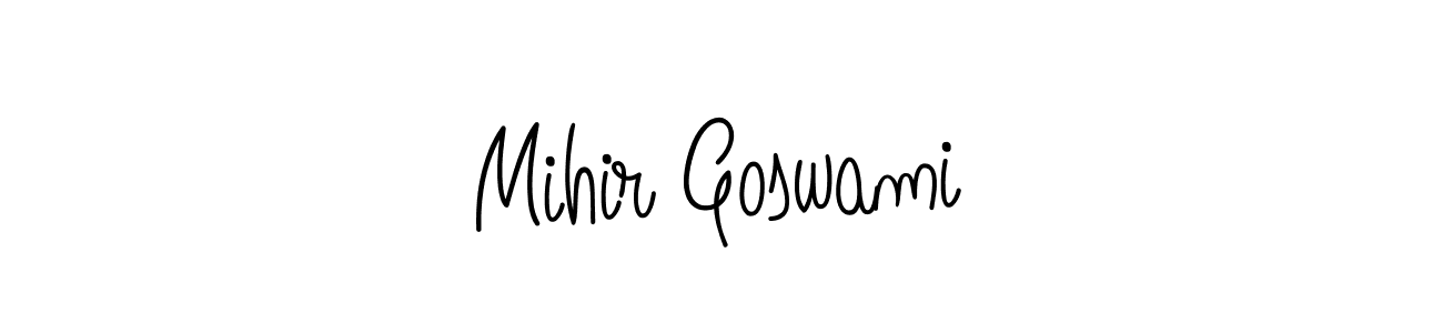 Create a beautiful signature design for name Mihir Goswami. With this signature (Angelique-Rose-font-FFP) fonts, you can make a handwritten signature for free. Mihir Goswami signature style 5 images and pictures png