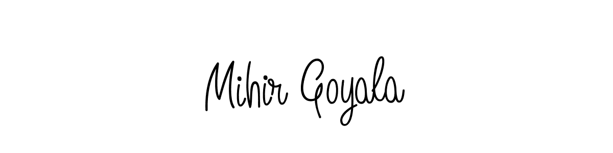 You should practise on your own different ways (Angelique-Rose-font-FFP) to write your name (Mihir Goyala) in signature. don't let someone else do it for you. Mihir Goyala signature style 5 images and pictures png