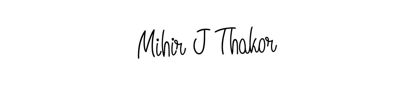 How to make Mihir J Thakor name signature. Use Angelique-Rose-font-FFP style for creating short signs online. This is the latest handwritten sign. Mihir J Thakor signature style 5 images and pictures png