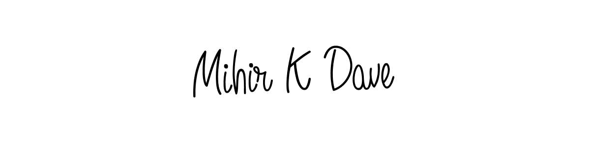 Make a beautiful signature design for name Mihir K Dave. With this signature (Angelique-Rose-font-FFP) style, you can create a handwritten signature for free. Mihir K Dave signature style 5 images and pictures png